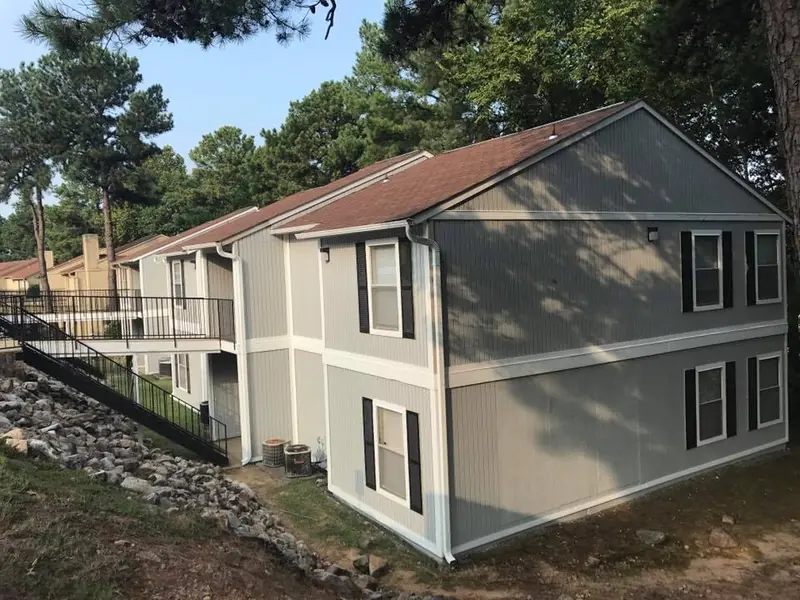Two-story apartment buildings after exterior work