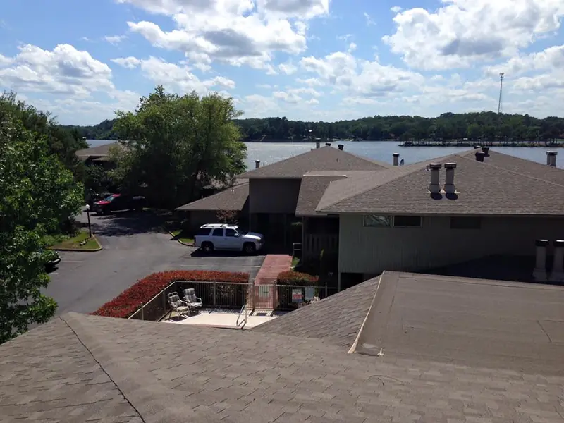 Roof replacement on homes near a lake