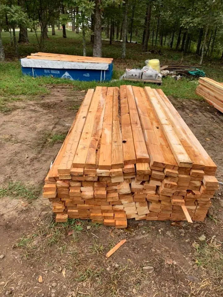 Framing lumber delivered for a room addition