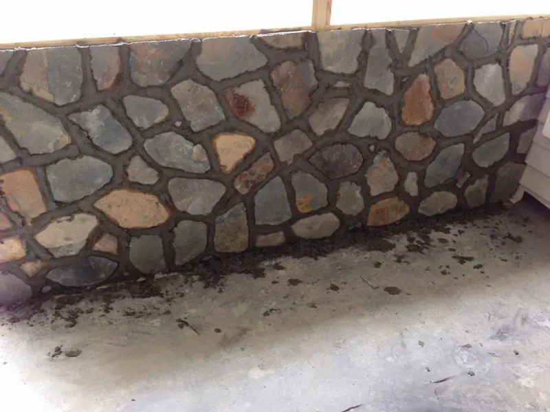 Finished natural stone wall