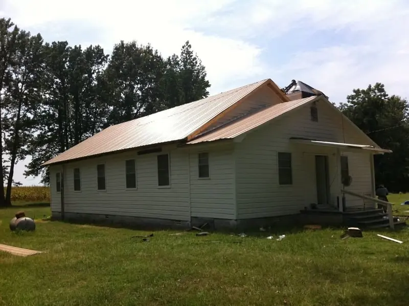 Single-story home after a roof replacement