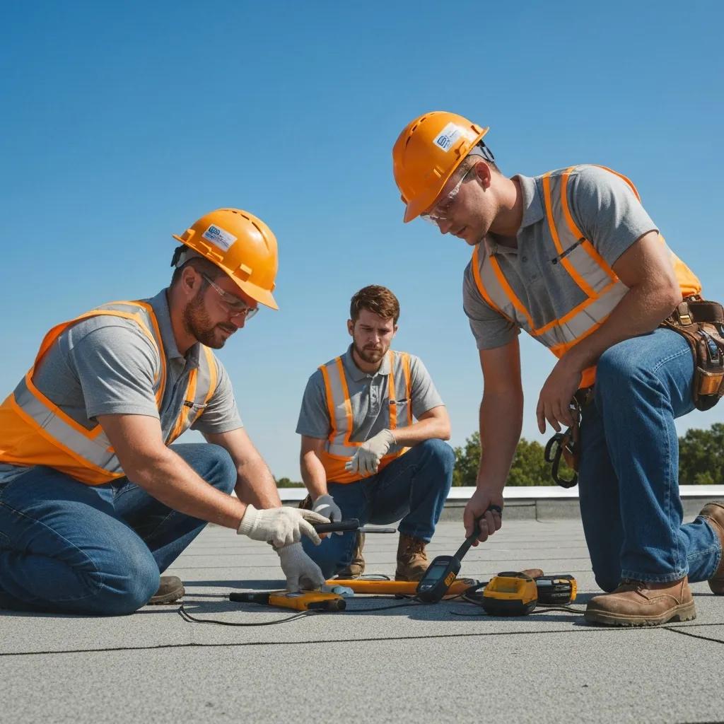 commercial-roofing-team-inspecting-a-flat-roof-in-little-rock-highlighting-professional-services-and-teamwork-eb85eb97-96c0-486f-97e8-57440c9f52df.webp Commercial roofing team inspecting a flat roof in Little Rock — professional, safety-focused service